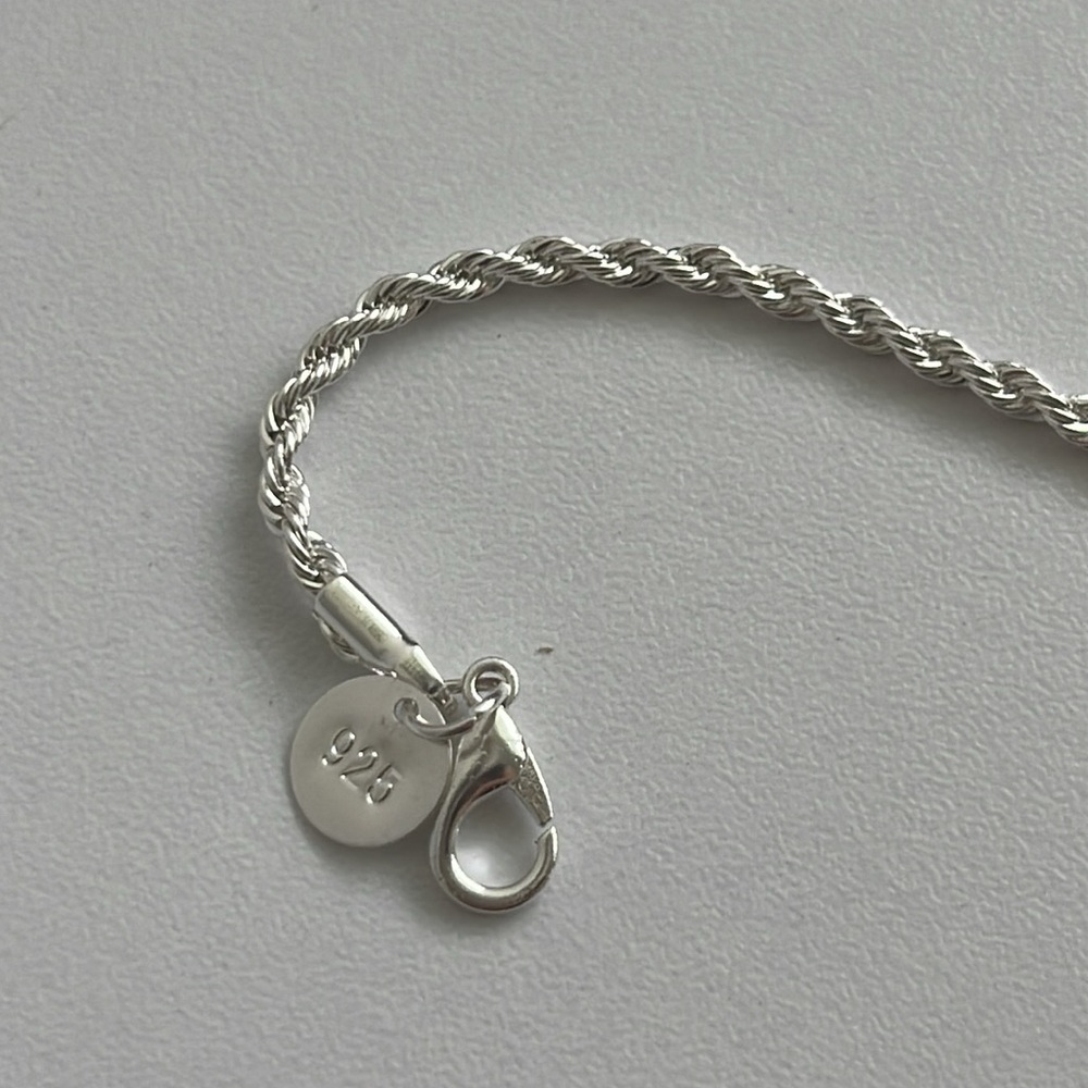 - 925 Sterling Silver Rope Chain - Picture 8 of 10